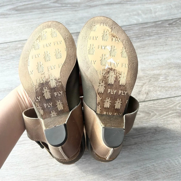 Fly London Sage Green Leather Ankle Strap Sandal Made in Portugal - Picture 12 of 14